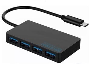 USB-C centrmezgls 4 x USB 3.0 SALĪTĀJA POSTU REPLIKATORS cena un informācija | Adapteri un USB centrmezgli | 220.lv