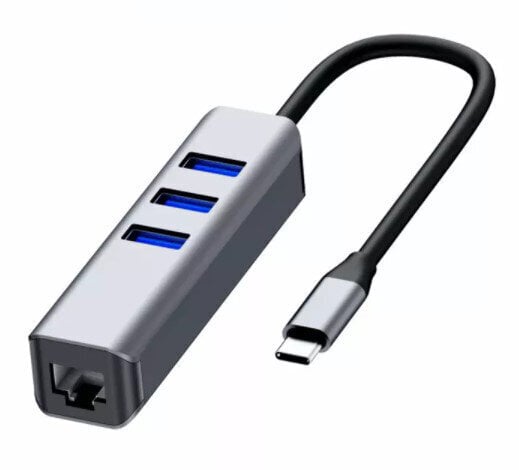 HUB USB-C Ethernet Gigabit RJ45 adapteris 3x USB 3.0 цена | 220.lv