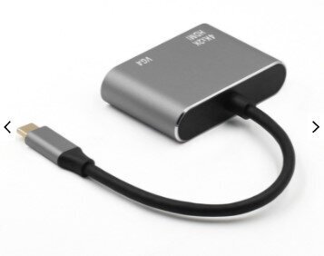 ADAPTERA centrmezgls USB-C 2W1 HDMI 4K VGA M1 цена и информация | Adapteri un USB centrmezgli | 220.lv