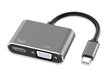 ADAPTERA centrmezgls USB-C 2W1 HDMI 4K VGA M1 цена и информация | Adapteri un USB centrmezgli | 220.lv