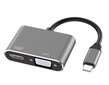 ADAPTERA centrmezgls USB-C 2W1 HDMI 4K VGA M1 цена и информация | Adapteri un USB centrmezgli | 220.lv