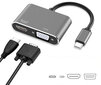 ADAPTERA centrmezgls USB-C 2W1 HDMI 4K VGA M1 cena un informācija | Adapteri un USB centrmezgli | 220.lv