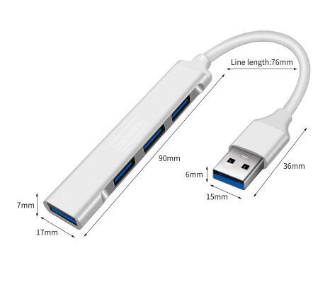 HUB 4x USB 3.0 SPLITTER PORT SPLITTER 4in1 Zenwire cena un informācija | Adapteri un USB centrmezgli | 220.lv