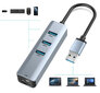 Adapteris - Tīkla karte 3x USB 3.0 GIGABIT LAN 1000Mbs RJ45 cena un informācija | Adapteri un USB centrmezgli | 220.lv