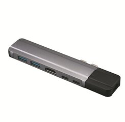 Adapteris 6in1 HUB Macbook USB-C HDMI Gigabit Ethernet RJ-45 1000 Mbps M1 M2 cena un informācija | Adapteri un USB centrmezgli | 220.lv
