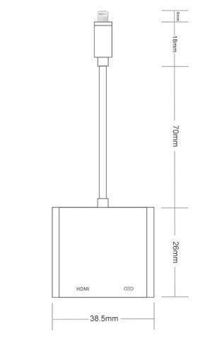 ADAPTERIS AV Lightning HDMI Full HD iPhone iPad adapteris cena un informācija | Adapteri un USB centrmezgli | 220.lv