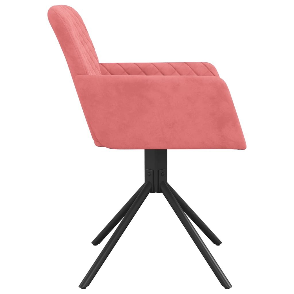 vidaXL grozāmi virtuves krēsli, 2 gab., rozā samts cena un informācija | Virtuves un ēdamistabas krēsli | 220.lv