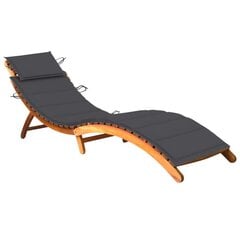 Dārza sauļošanās krēsls ar matraci, akācijas koka masīvs cena un informācija | Atpūtas krēsli | 220.lv