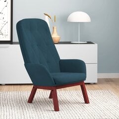 Atpūtas krēsls, zils, samts cena un informācija | Dārza krēsli | 220.lv