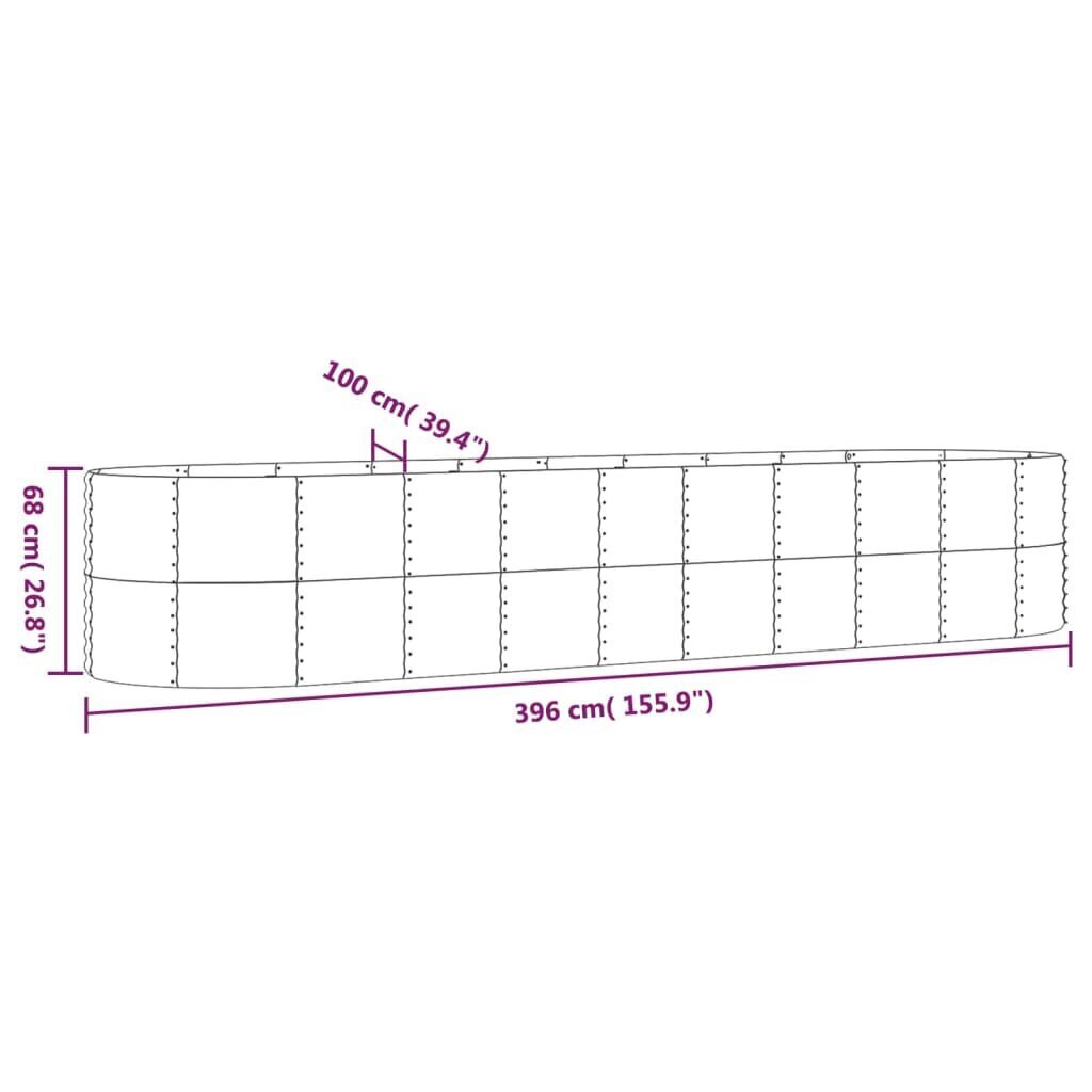 Dārza dobe, brūna, 396x100x68cm,tērauda cena un informācija | Puķu podi | 220.lv