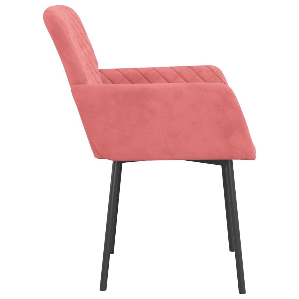 Ēdamistabas krēsli, 2 gab., rozā, samta cena un informācija | Virtuves un ēdamistabas krēsli | 220.lv
