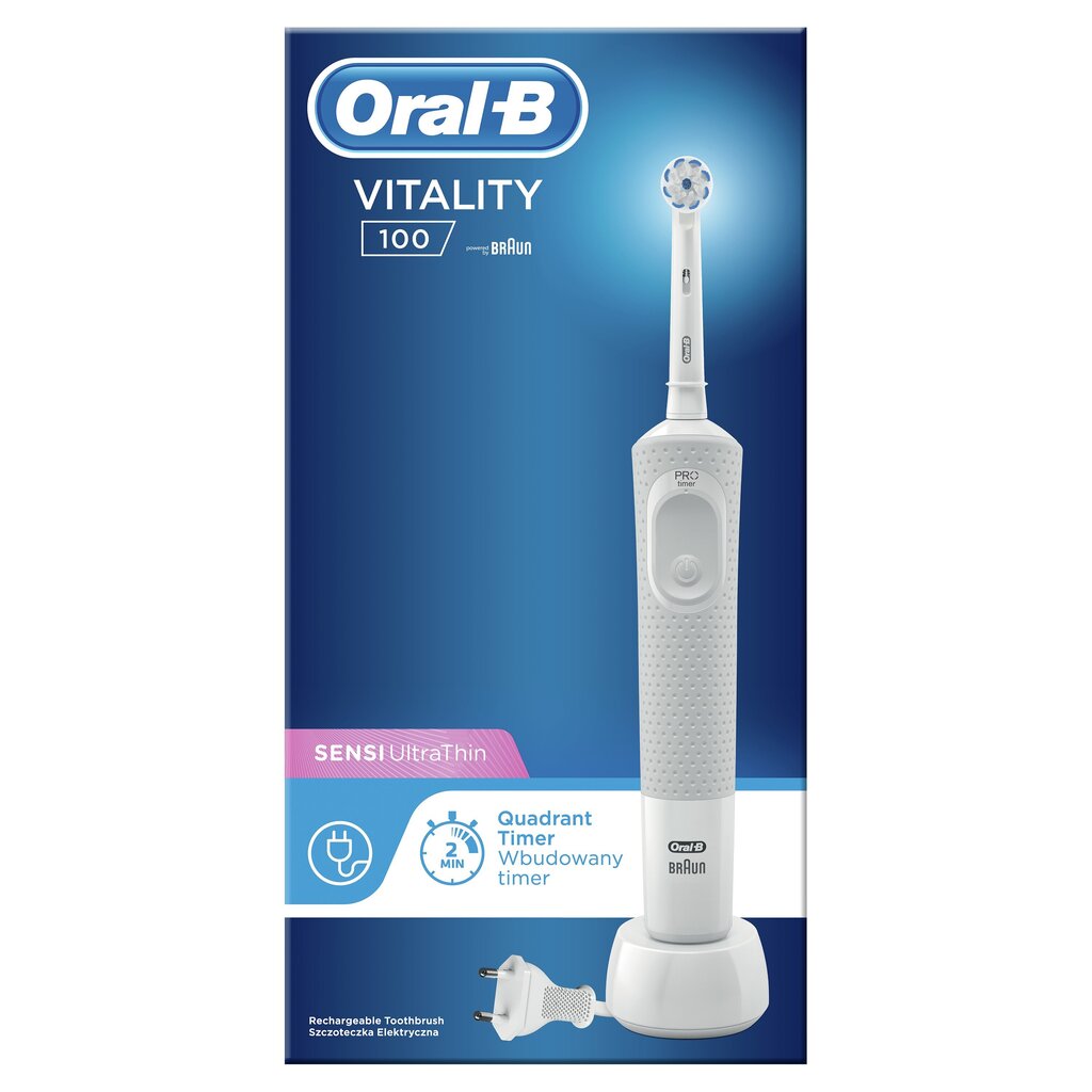 Oral-B Vitality 100 Sensitive UltraThin цена и информация | Elektriskās zobu birstes | 220.lv