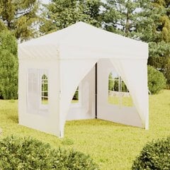 Pasākumu telts ar sānu sienām, krēmkrāsas, 2x2 m cena un informācija | Dārza nojumes un lapenes | 220.lv
