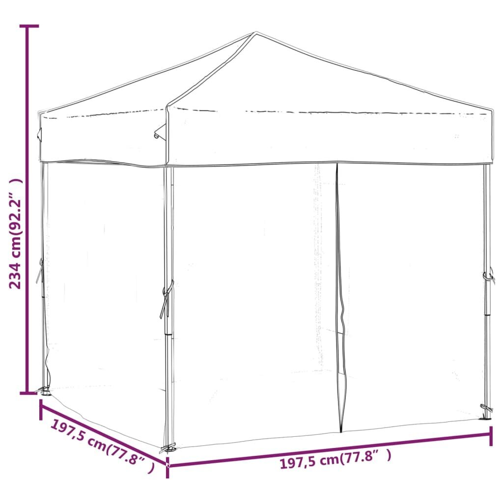 Pasākumu telts ar sānu sienām, balta, 2x2 m цена и информация | Dārza nojumes un lapenes | 220.lv