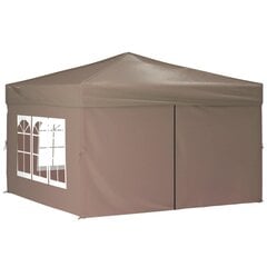 Pasākumu telts ar sānu sienām, brūna, 3x3 m цена и информация | Беседки | 220.lv