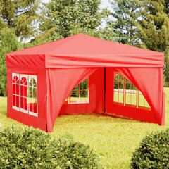 Pasākumu telts ar sānu sienām, sarkana, 3x3 m cena un informācija | Dārza nojumes un lapenes | 220.lv