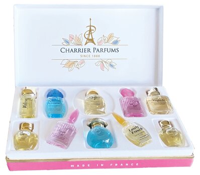 Komplekts Charrier Parfums "Les Parfums de France EDP sievietēm", 10 gab., 58,8 ml cena un informācija | Sieviešu smaržas | 220.lv