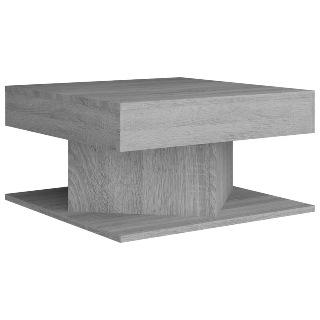 Kafijas galdiņš, pelēks ozols, 57x57x30cm, apstrādāts koks cena un informācija | Žurnālgaldiņi | 220.lv