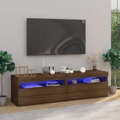 TV skapji ar led gaismu, 2gab., brūns ozols, 75x35x40cm цена и информация | Тумбы под телевизор | 220.lv