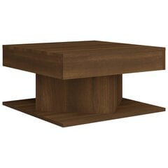 Kafijas galdiņš, brūns ozols, 57x57x30cm, apstrādāts koks cena un informācija | Žurnālgaldiņi | 220.lv