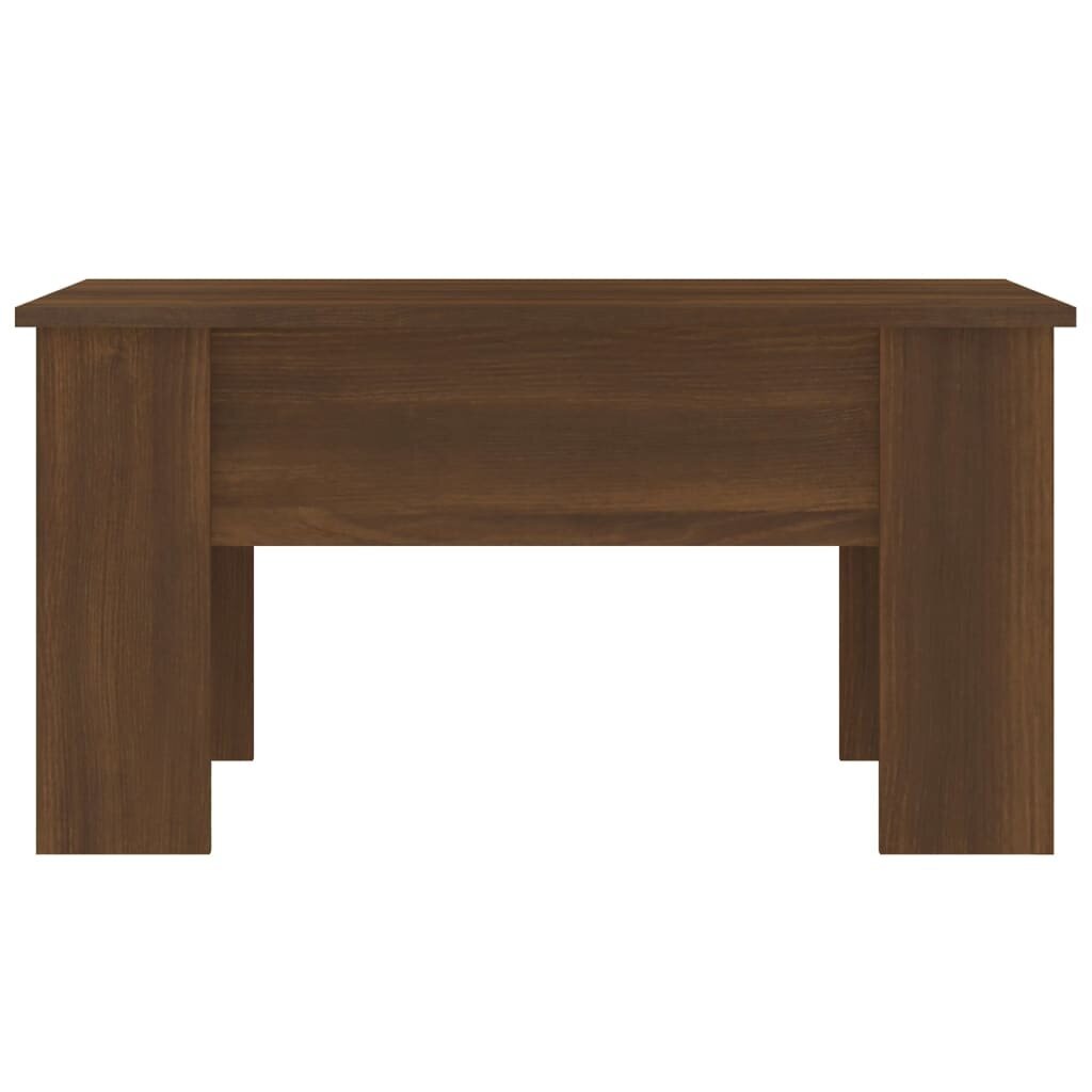 vidaXL kafijas galdiņš, ozolkoka krāsa, 79x49x41 cm, inženierijas koks cena un informācija | Žurnālgaldiņi | 220.lv