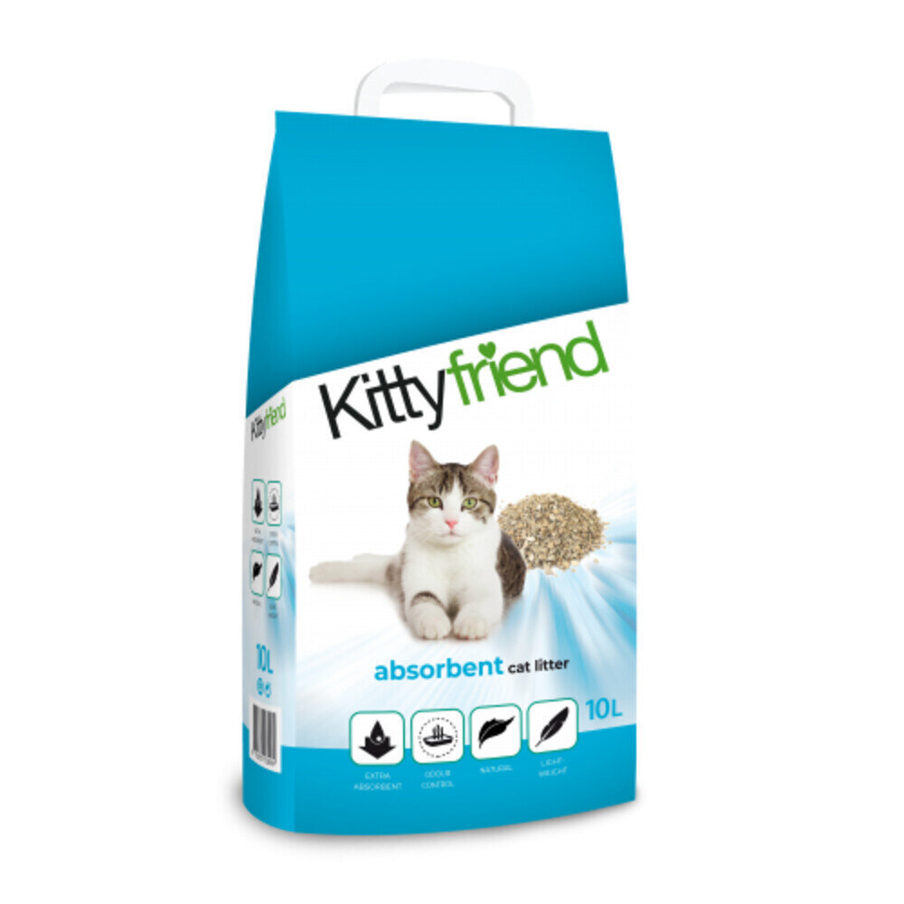 Nelīpoši pakaiši kaķu tualetei Kitty Friend Budget, 10 l vai 6,7 kg цена и информация | Smiltis un pakaiši | 220.lv