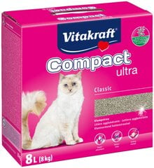 Aglutinēti pakaiši kaķu tualetei Vitakraft Compact Ultra, 8 kg cena un informācija | Smiltis un pakaiši | 220.lv