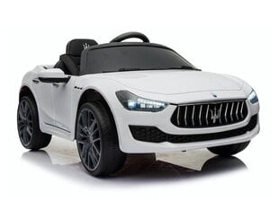Maserati Ghibli, balts 12v, vienvietīgs cena un informācija | Bērnu elektroauto | 220.lv