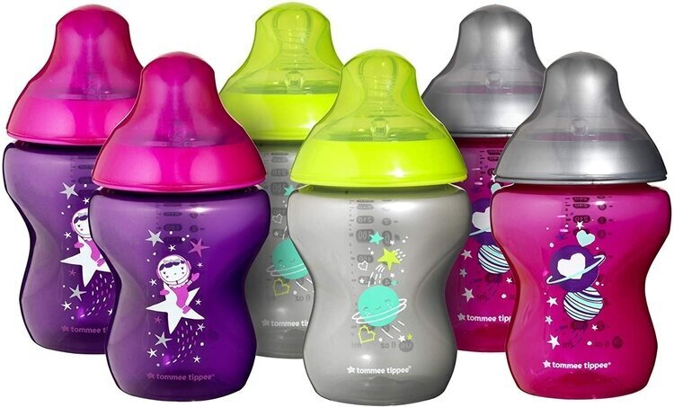 Pudeļu komplekts meitenēm Tommee Tippee, 6x260 ml, 0 mēn+ cena un informācija | Bērnu pudelītes un to aksesuāri | 220.lv