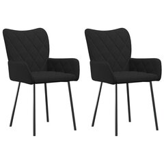 Обеденные стулья, 2 шт., чёрные цена и информация | Стулья для кухни и столовой | 220.lv