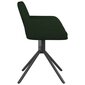 vidaXL grozāmi virtuves krēsli, 2 gab., tumši zaļš samts cena un informācija | Virtuves un ēdamistabas krēsli | 220.lv