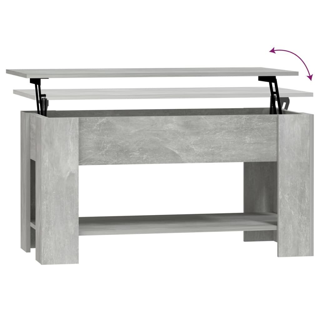 Kafijas galdiņš, betona pelēks, 101x49x52cm, apstrādāta koksne cena un informācija | Žurnālgaldiņi | 220.lv