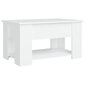 Kafijas galdiņš, balts, 79x49x41cm, apstrādāta koksne cena un informācija | Žurnālgaldiņi | 220.lv