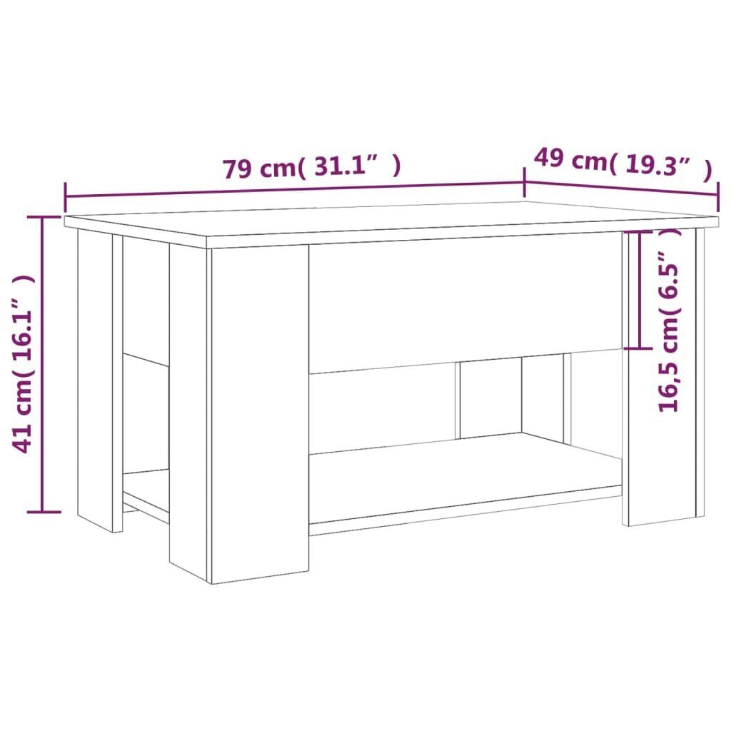 Kafijas galdiņš, sonoma ozola, 79x49x41cm, apstrādāta koksne cena un informācija | Žurnālgaldiņi | 220.lv