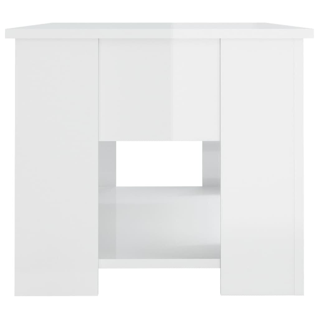 Kafijas galdiņš, balts, 79x49x41cm, apstrādāta koksne, spīdīgs цена и информация | Žurnālgaldiņi | 220.lv