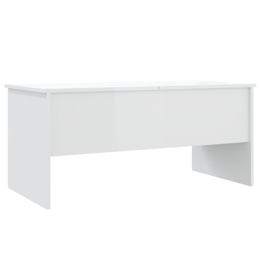 Kafijas galdiņš, balts, 102x50,5x46,5cm, apstrādāta koksne cena un informācija | Žurnālgaldiņi | 220.lv