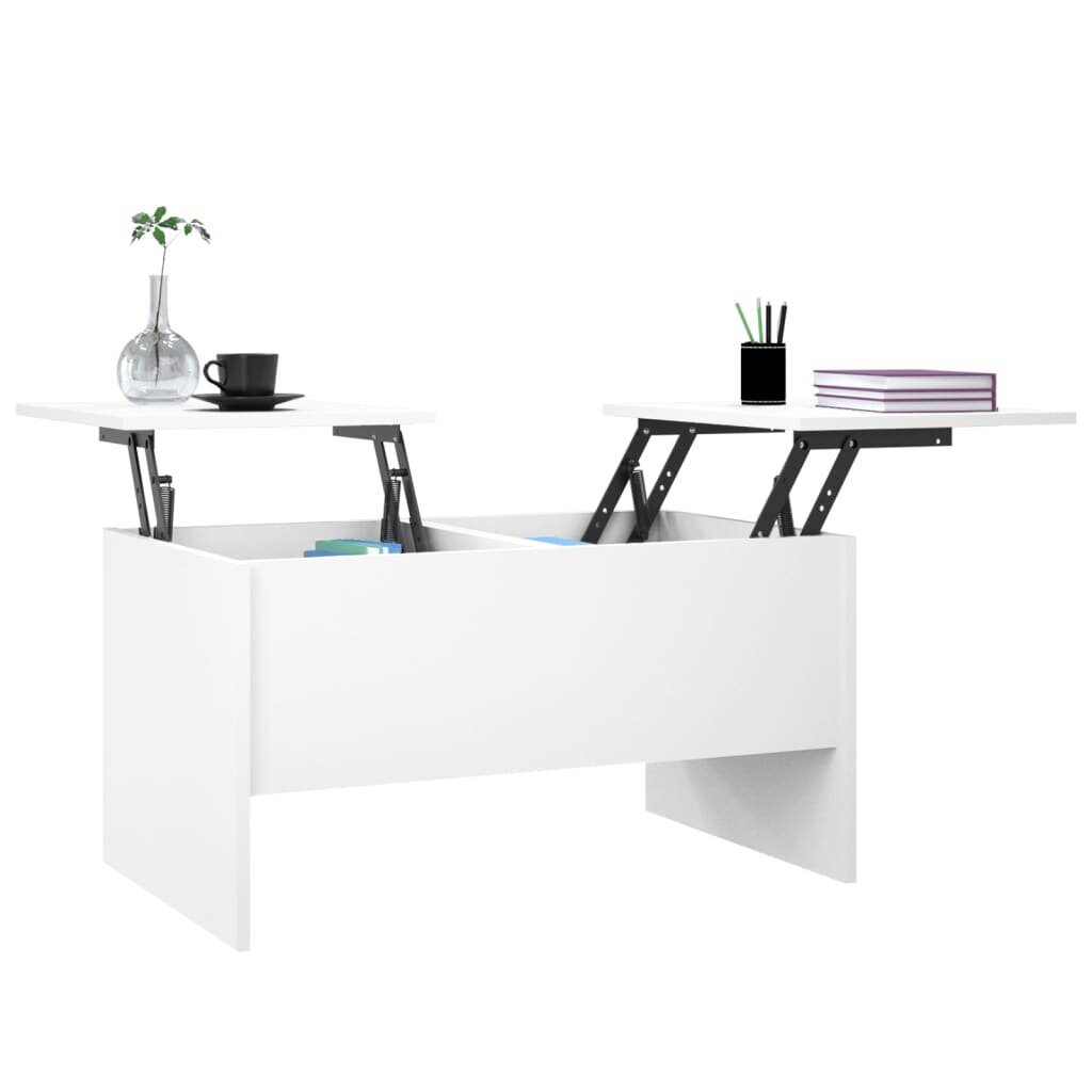 Kafijas galdiņš, balts, 80x50x42,5cm, apstrādāta koksne cena un informācija | Žurnālgaldiņi | 220.lv