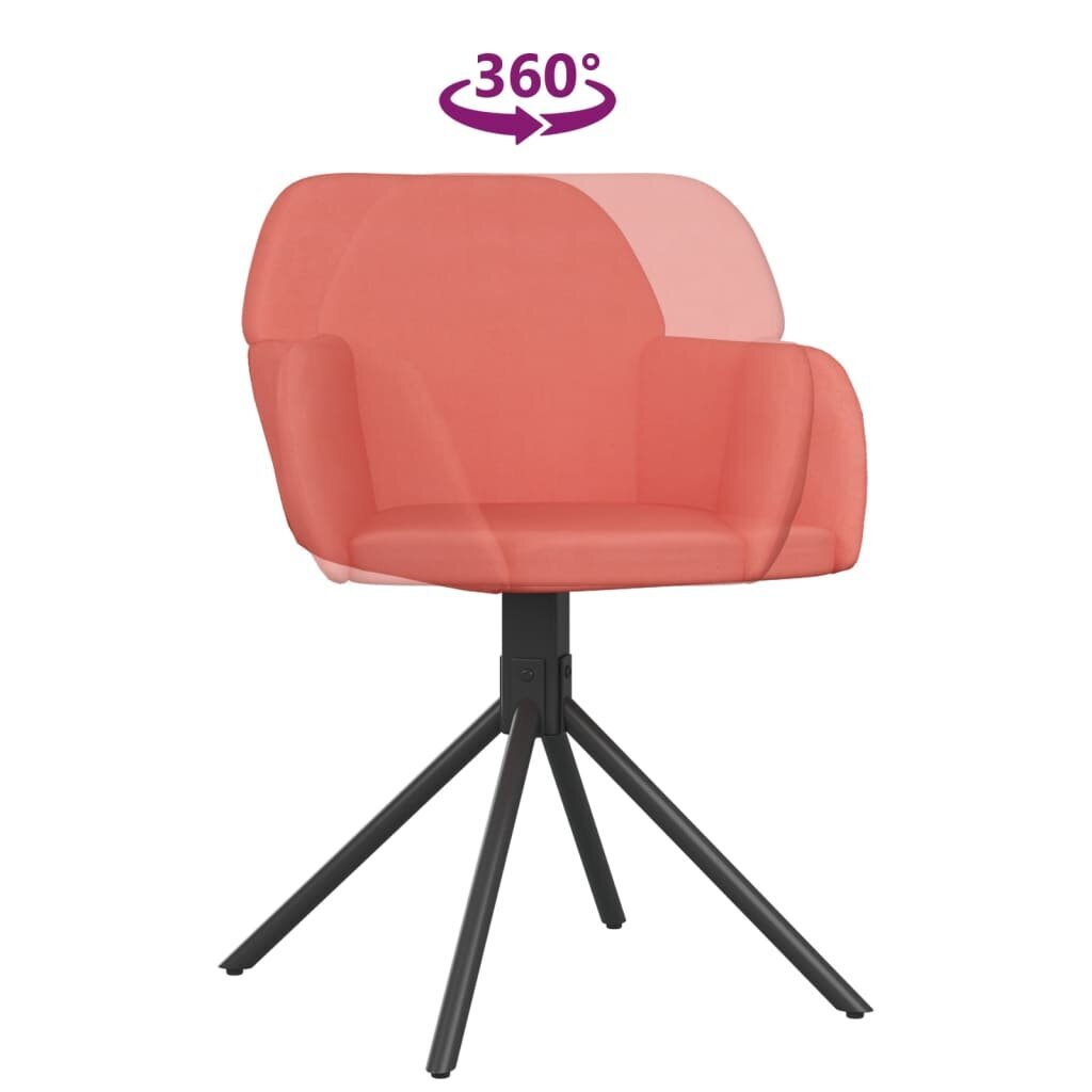 vidaXL grozāmi virtuves krēsli, 2 gab., rozā samts цена и информация | Virtuves un ēdamistabas krēsli | 220.lv