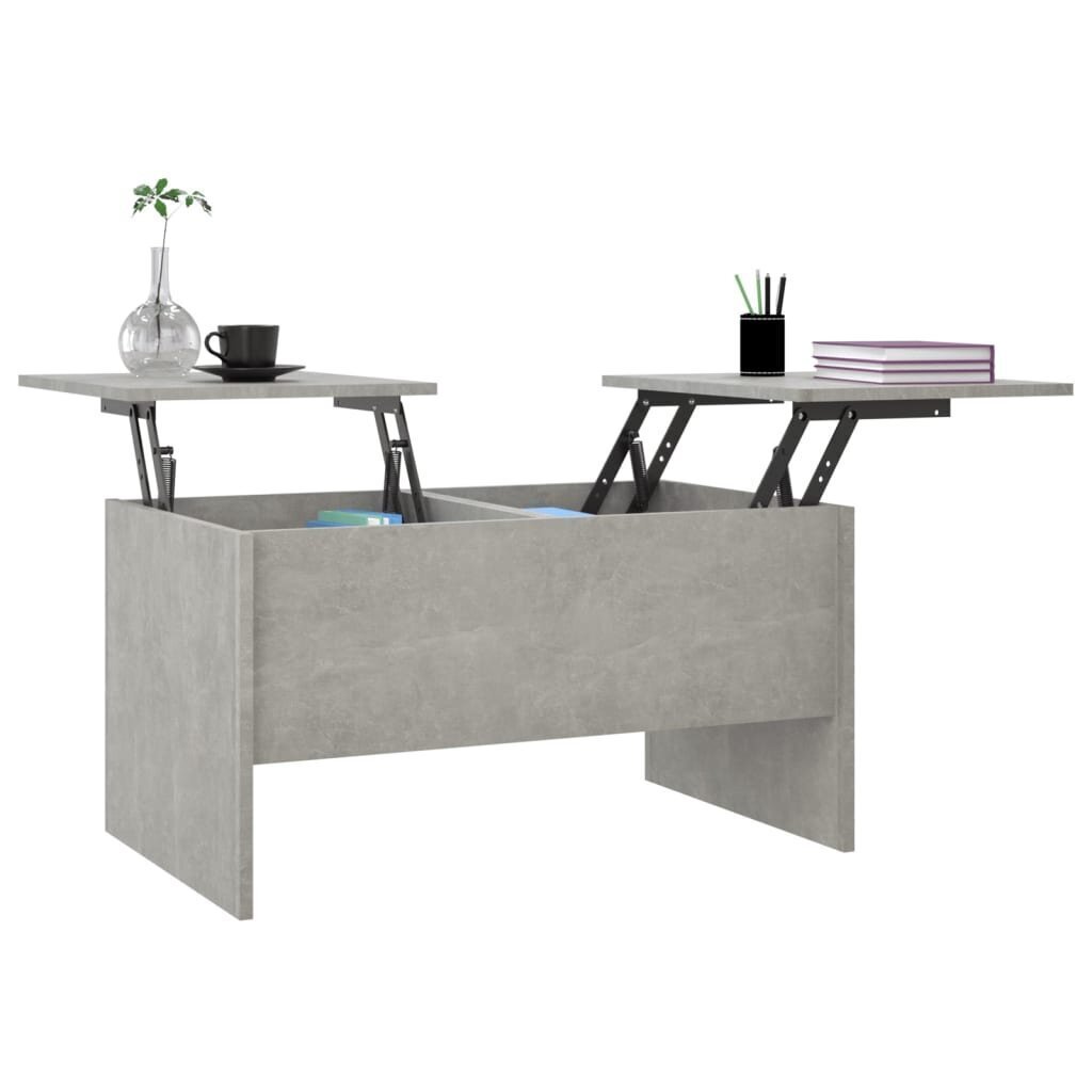 Kafijas galdiņš, betona pelēks, 80x50x42,5cm, apstrādāta koksne cena un informācija | Žurnālgaldiņi | 220.lv