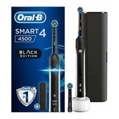 Oral-B Smart 4 4500 CrossAction Black Edition cena un informācija | Elektriskās zobu birstes | 220.lv