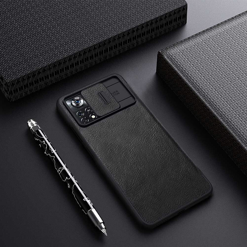 Nillkin Qin Book PRO Case for Poco X4 Pro 5G Black cena un informācija | Telefonu vāciņi, maciņi | 220.lv