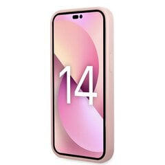 Guess PC/TPU Glitter Flakes Metal Logo Case for iPhone 14 Pro Max Pink cena un informācija | Telefonu vāciņi, maciņi | 220.lv