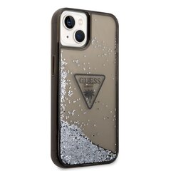 Guess PC/TPU Liquid Glitter Triangle Logo Case for iPhone 14 Plus Black cena un informācija | Telefonu vāciņi, maciņi | 220.lv