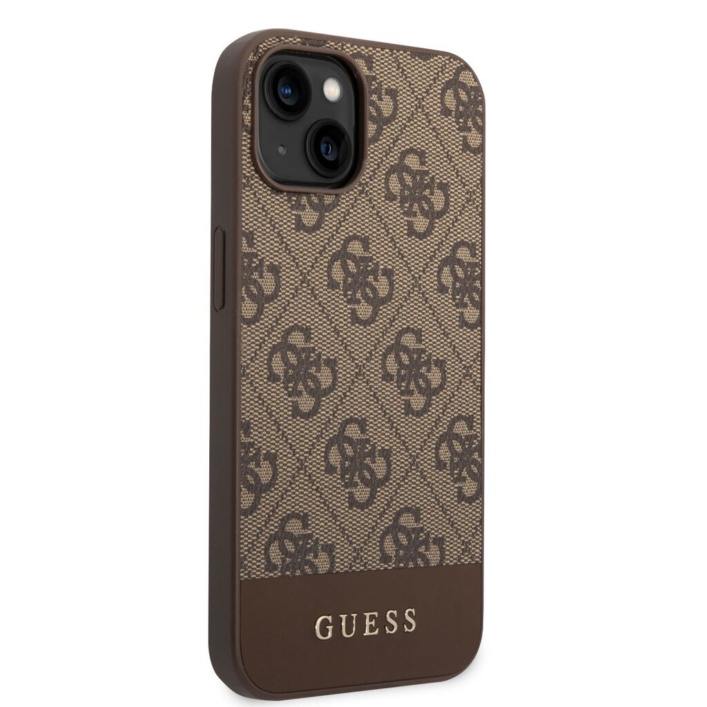 Guess 4G Stripe Case for iPhone 14 Plus Brown цена и информация | Telefonu vāciņi, maciņi | 220.lv