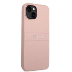 Guess PU Leather Saffiano Case for iPhone 14 Plus Pink cena un informācija | Telefonu vāciņi, maciņi | 220.lv