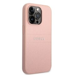 Guess PU Leather Saffiano Case for iPhone 14 Pro Max Pink cena un informācija | Telefonu vāciņi, maciņi | 220.lv