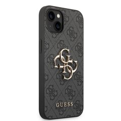 Guess PU 4G Metal Logo Case for iPhone 14 Grey cena un informācija | Telefonu vāciņi, maciņi | 220.lv