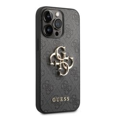 Guess PU 4G Metal Logo Case for iPhone 14 Pro Grey cena un informācija | Telefonu vāciņi, maciņi | 220.lv