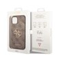 Guess PU 4G Metal Logo Case for iPhone 14 Brown цена и информация | Telefonu vāciņi, maciņi | 220.lv