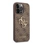 Guess PU 4G Metal Logo Case for iPhone 14 Pro Max Brown cena un informācija | Telefonu vāciņi, maciņi | 220.lv